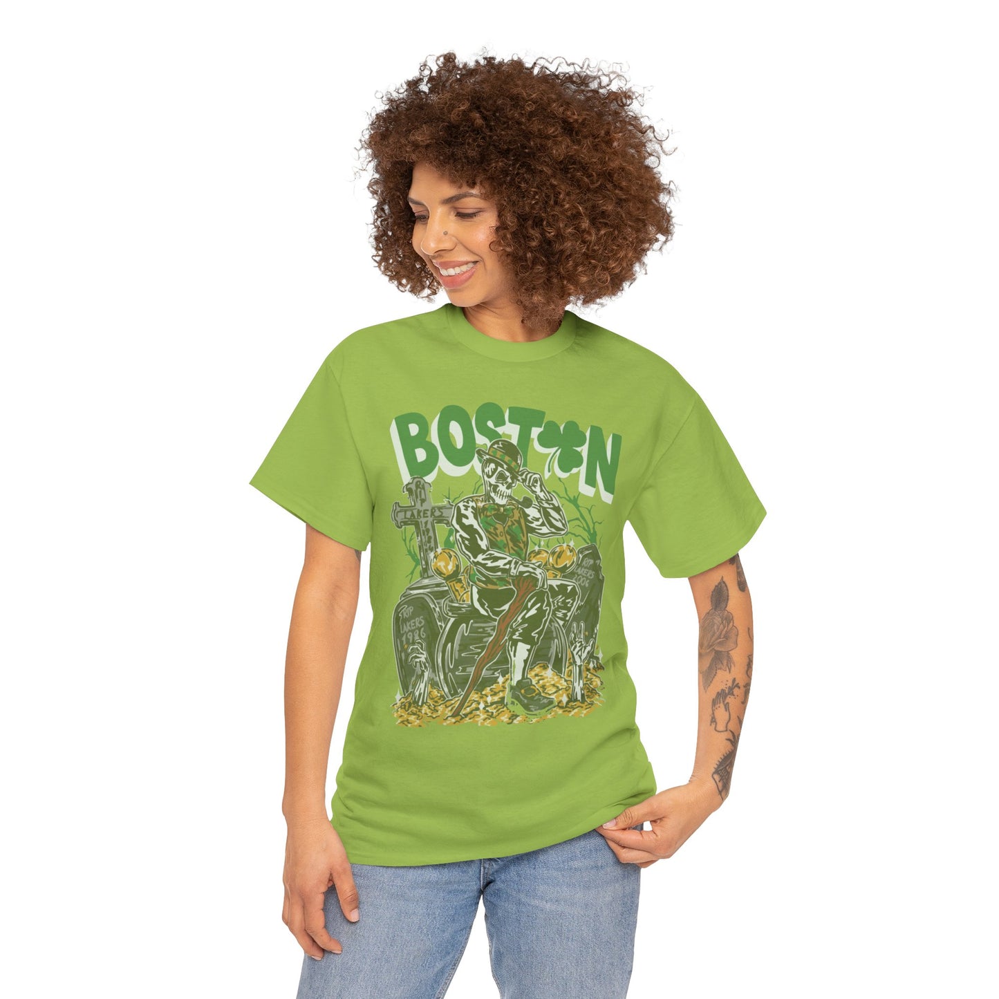 Boston Graphic Tee, Unisex Heavy Cotton T-Shirt, Vintage Boston Shirt, Irish Pride Apparel, St. Patrick's Day Gift, Casual Wear