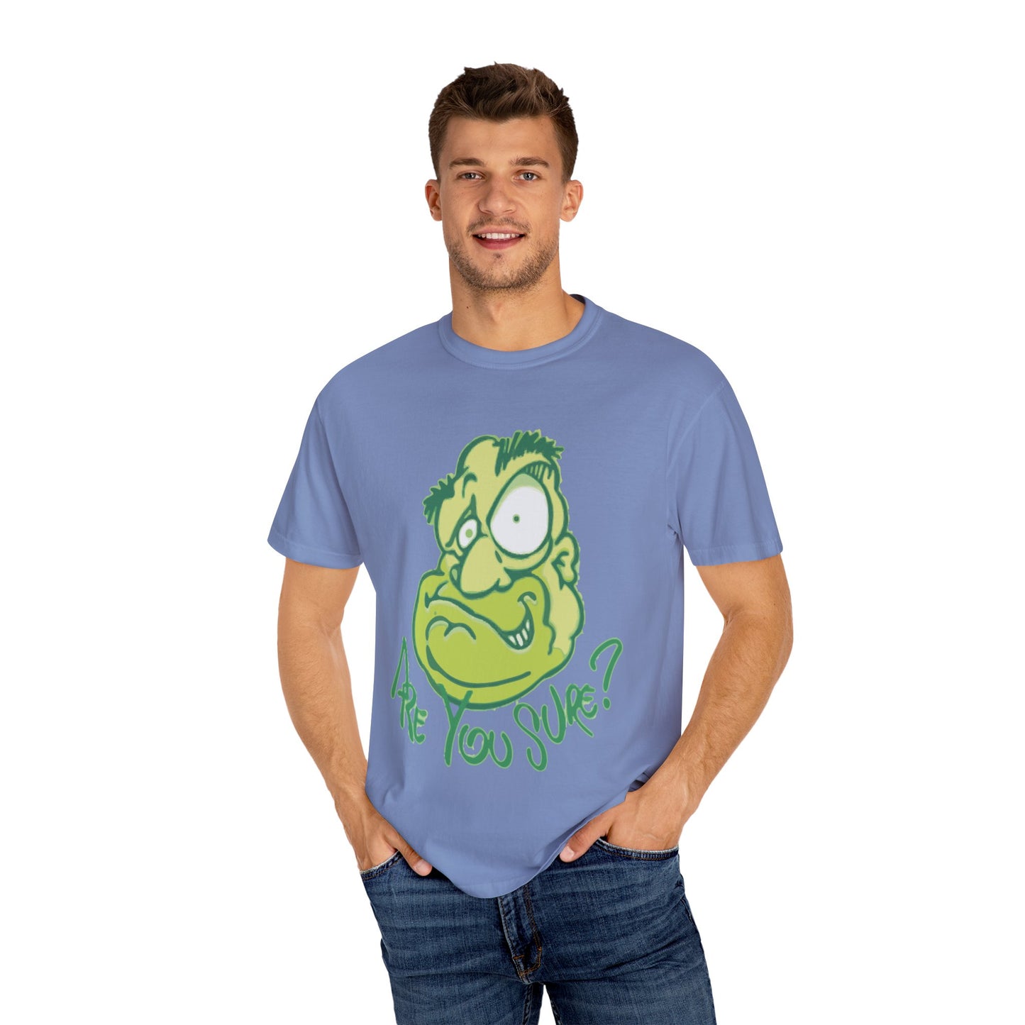 Unisex Garment-Dyed T-Shirt with Quirky Cartoon Design - Perfect for Casual Wear, Gifting, Parties, and Everyday Comfort