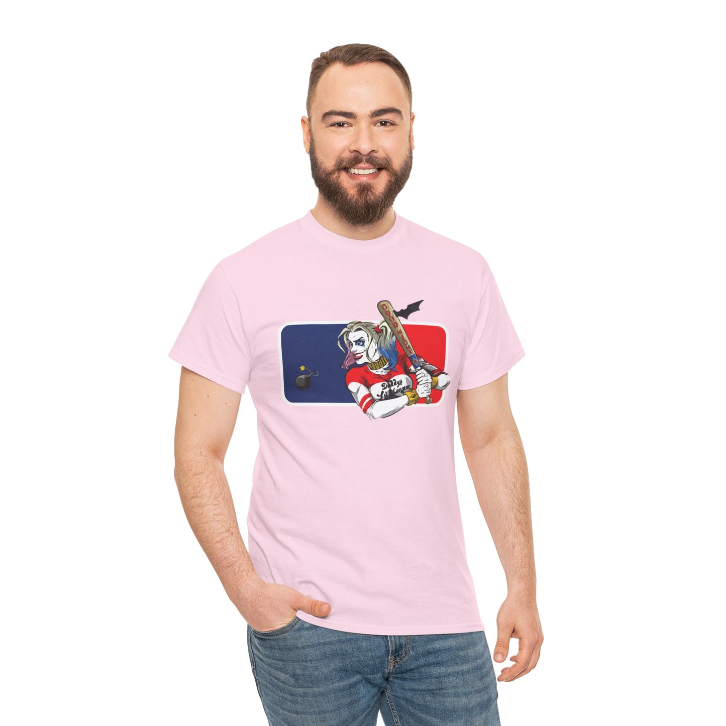 Unisex Baseball Graphic Tee - Harley Quinn DC Casual Wear for Sports Lovers