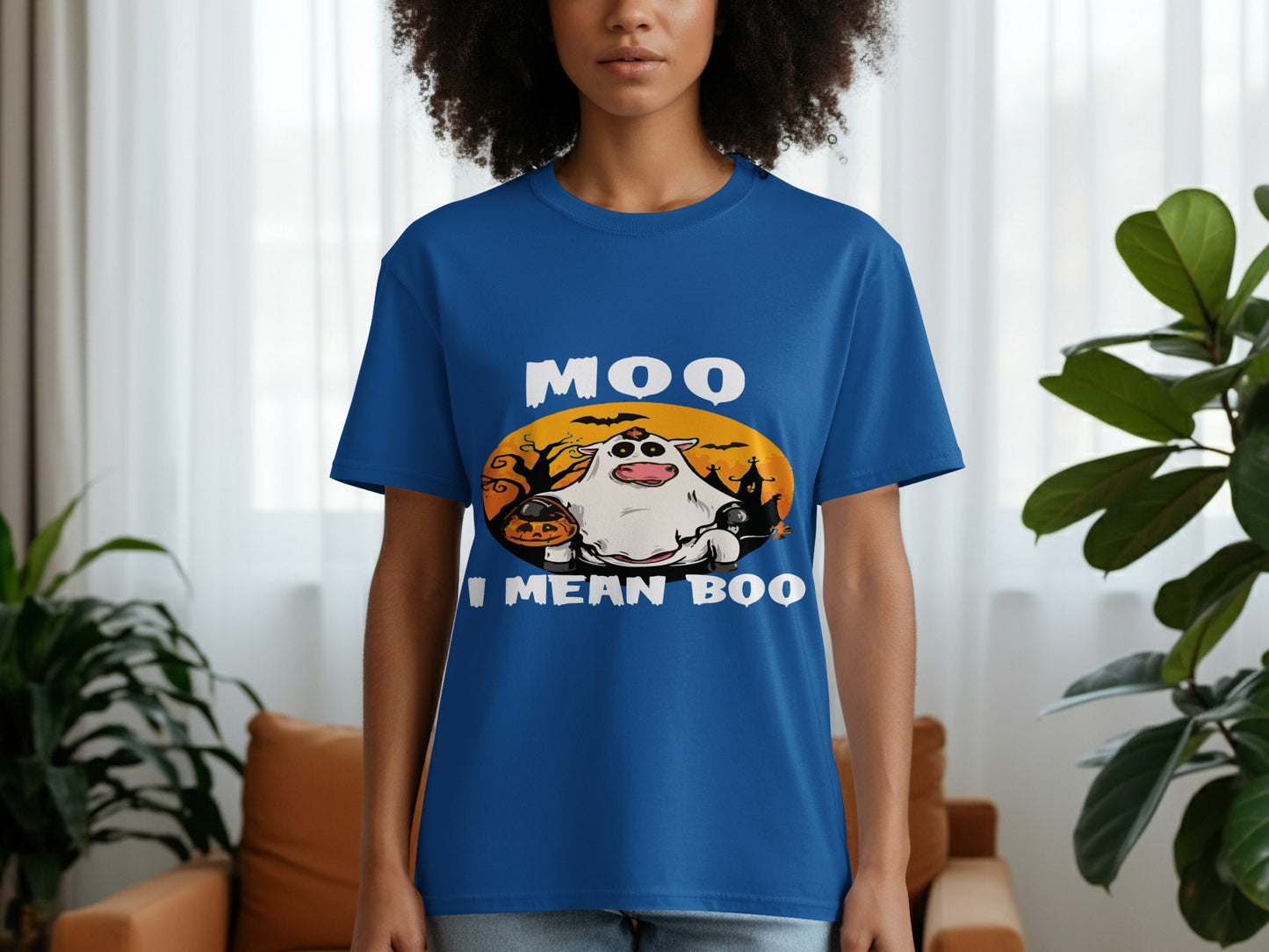 Moo I Mean Boo Halloween Themed T-Shirt product type
