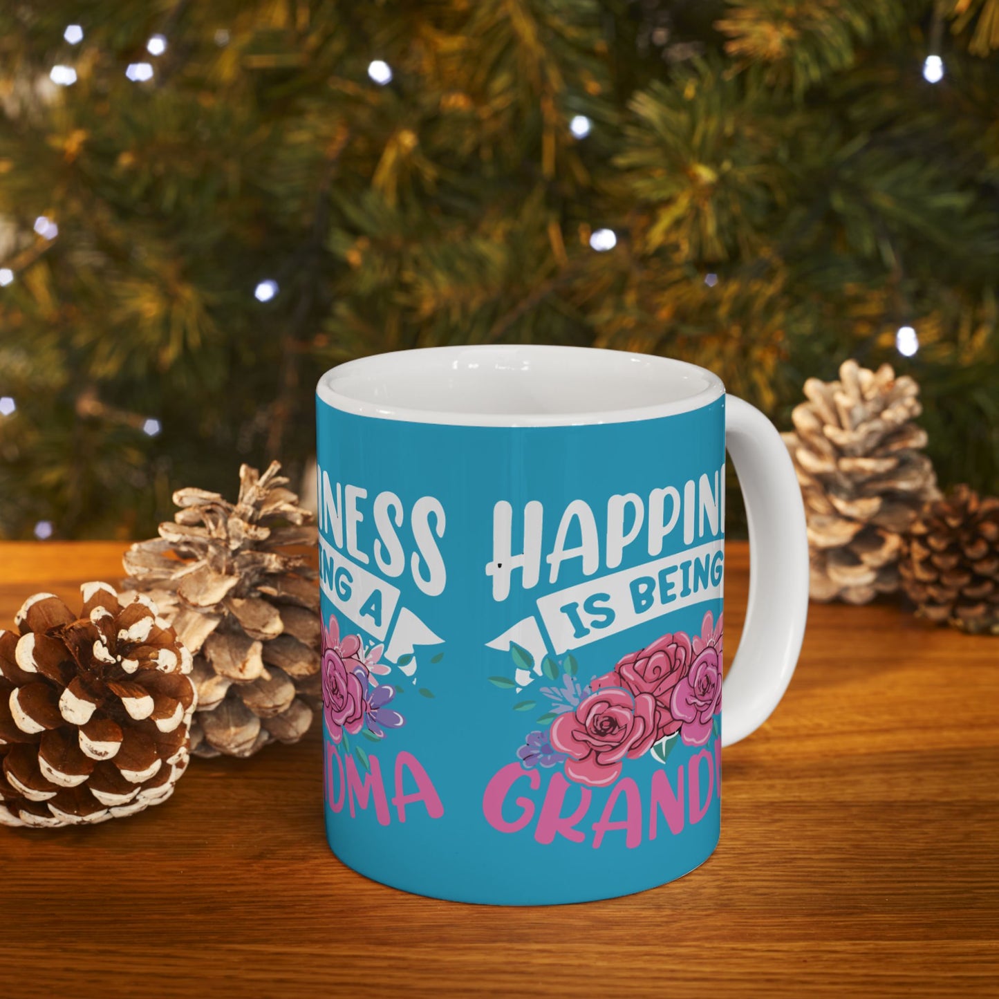 Floral Grandma Mug - Happiness is Being a Grandma - Perfect Gift for Mother's Day
