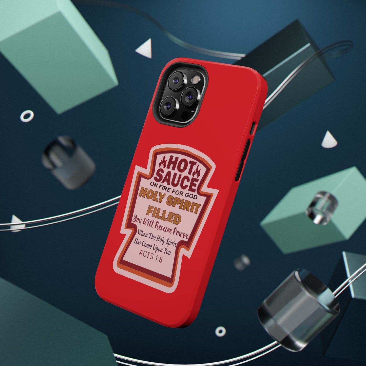 Holy Spirit Hot Sauce Phone Cases - Impact-Resistant, Christian Gift, Spiritual Reminder, Unique Design, Faith-Based Accessory