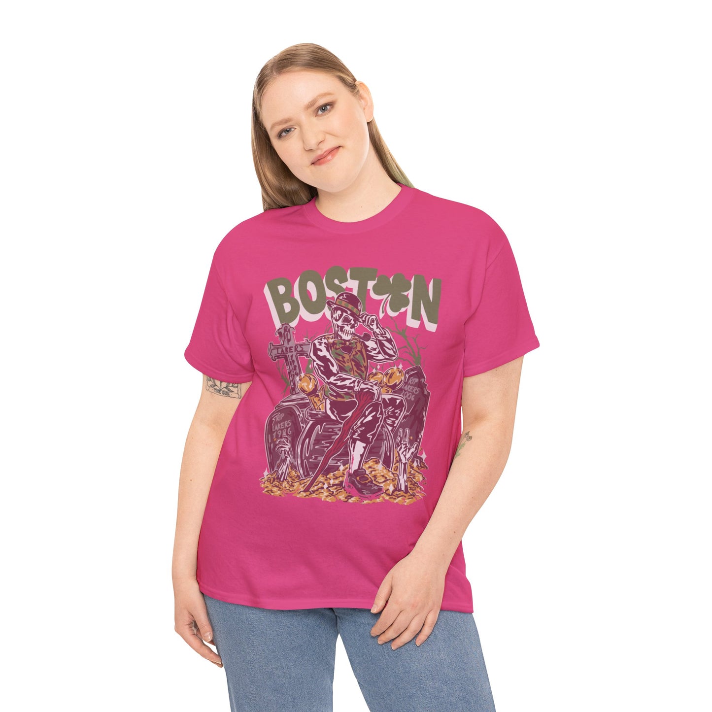 Boston Graphic Tee, Unisex Heavy Cotton T-Shirt, Vintage Boston Shirt, Irish Pride Apparel, St. Patrick's Day Gift, Casual Wear