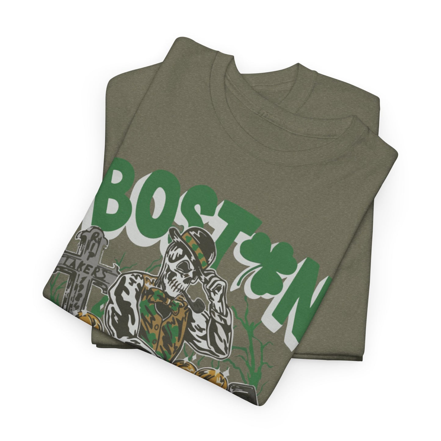 Boston Graphic Tee, Unisex Heavy Cotton T-Shirt, Vintage Boston Shirt, Irish Pride Apparel, St. Patrick's Day Gift, Casual Wear