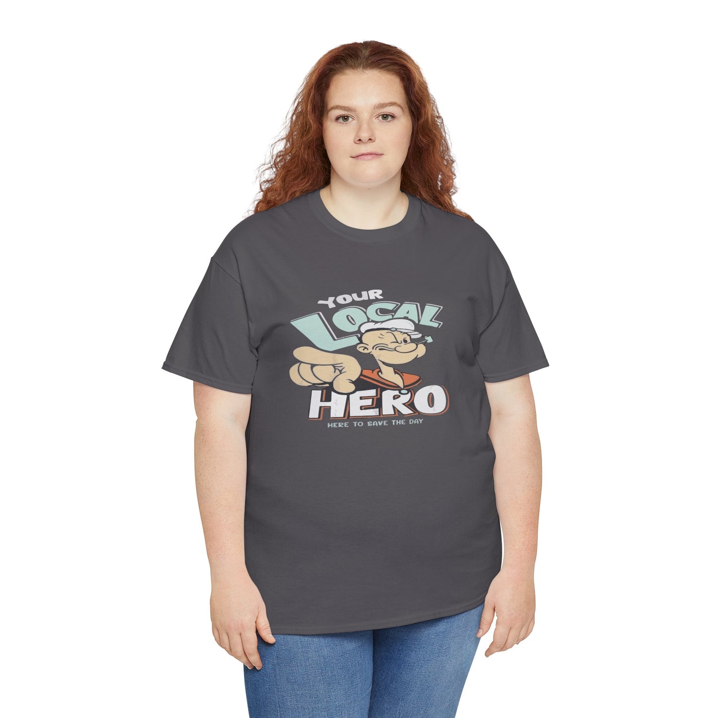 Local Hero Unisex Heavy Cotton Tee | Cool Graphic Tee for Everyday Wear, Gift for Friends, Casual Style, Birthday Gift, Gift for Heroes