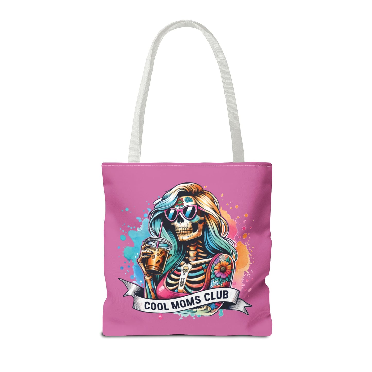 Cool Moms Club Tote Bag, Fun Tote, Sisterhood Gift, Beach Bag, Halloween Accessory, Colorful Shoulder Bag