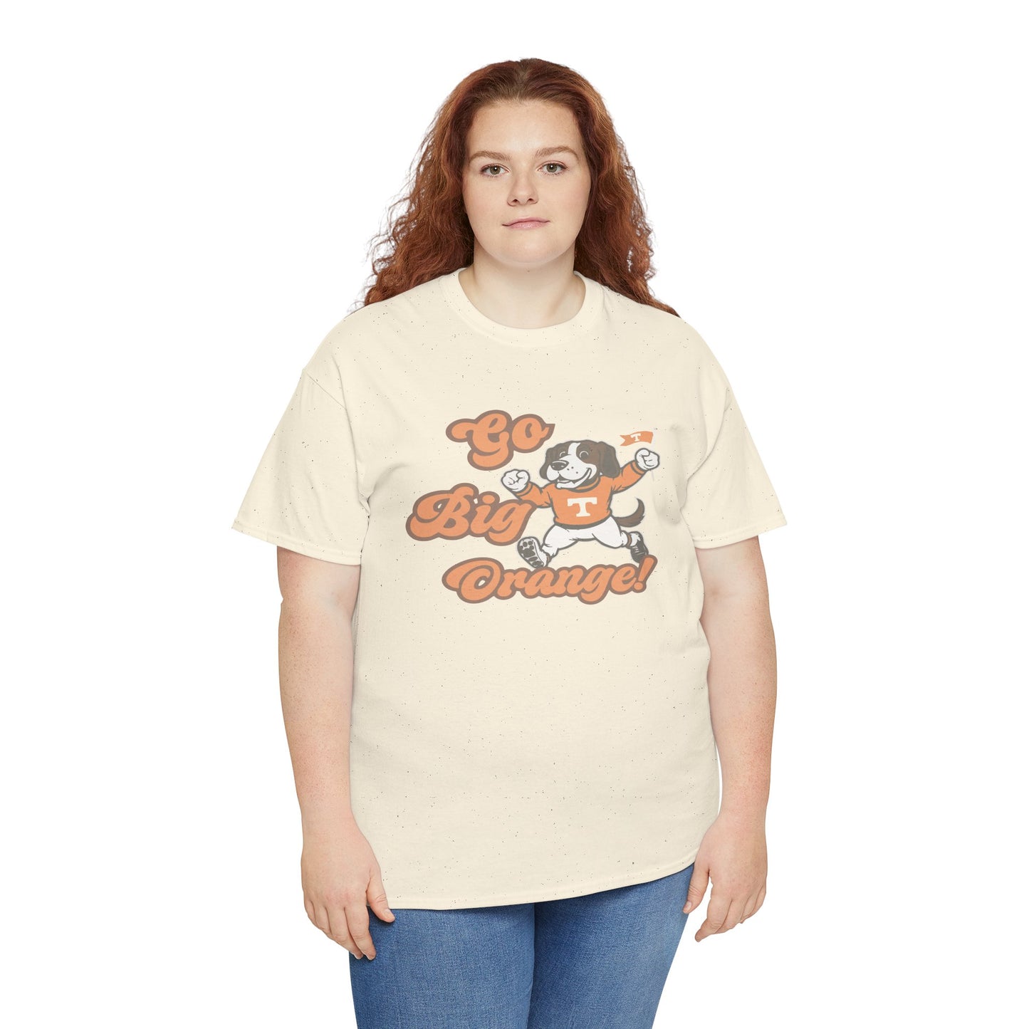 Go Big Orange Unisex Heavy Cotton Tee, Sports Fan Shirt, Casual Wear, College Game Day Top, Gift for Sports Enthusiasts