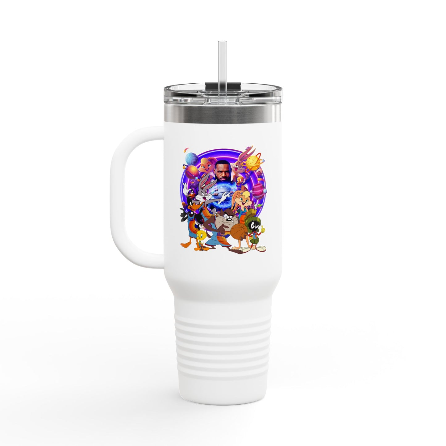 Colorful Insulated Travel Mug, 40oz - Fun for Road Trips, Tailgating, Hot Summer Days, Gift for Friends, Family, or Kids