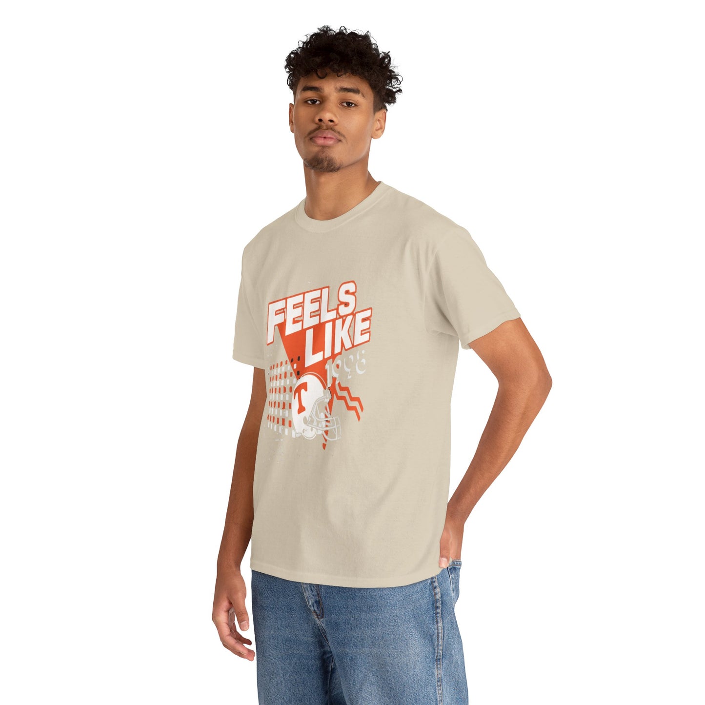 Unisex Heavy Cotton Tee - 'Feels Like' Retro Football Tee, Casual Style, Game Day Shirt, Gift for Sports Fans, Outdoor Activities