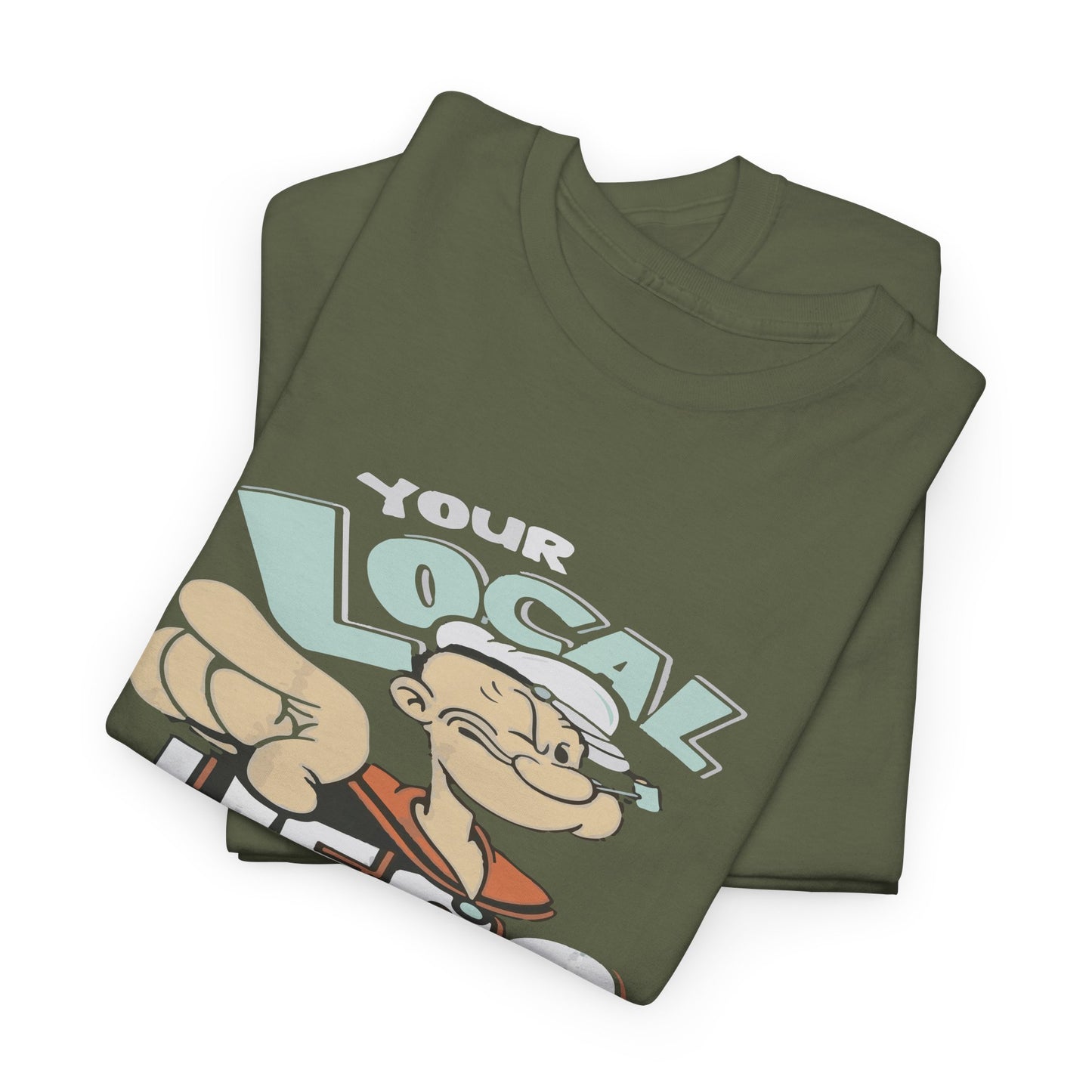 Local Hero Unisex Heavy Cotton Tee | Cool Graphic Tee for Everyday Wear, Gift for Friends, Casual Style, Birthday Gift, Gift for Heroes