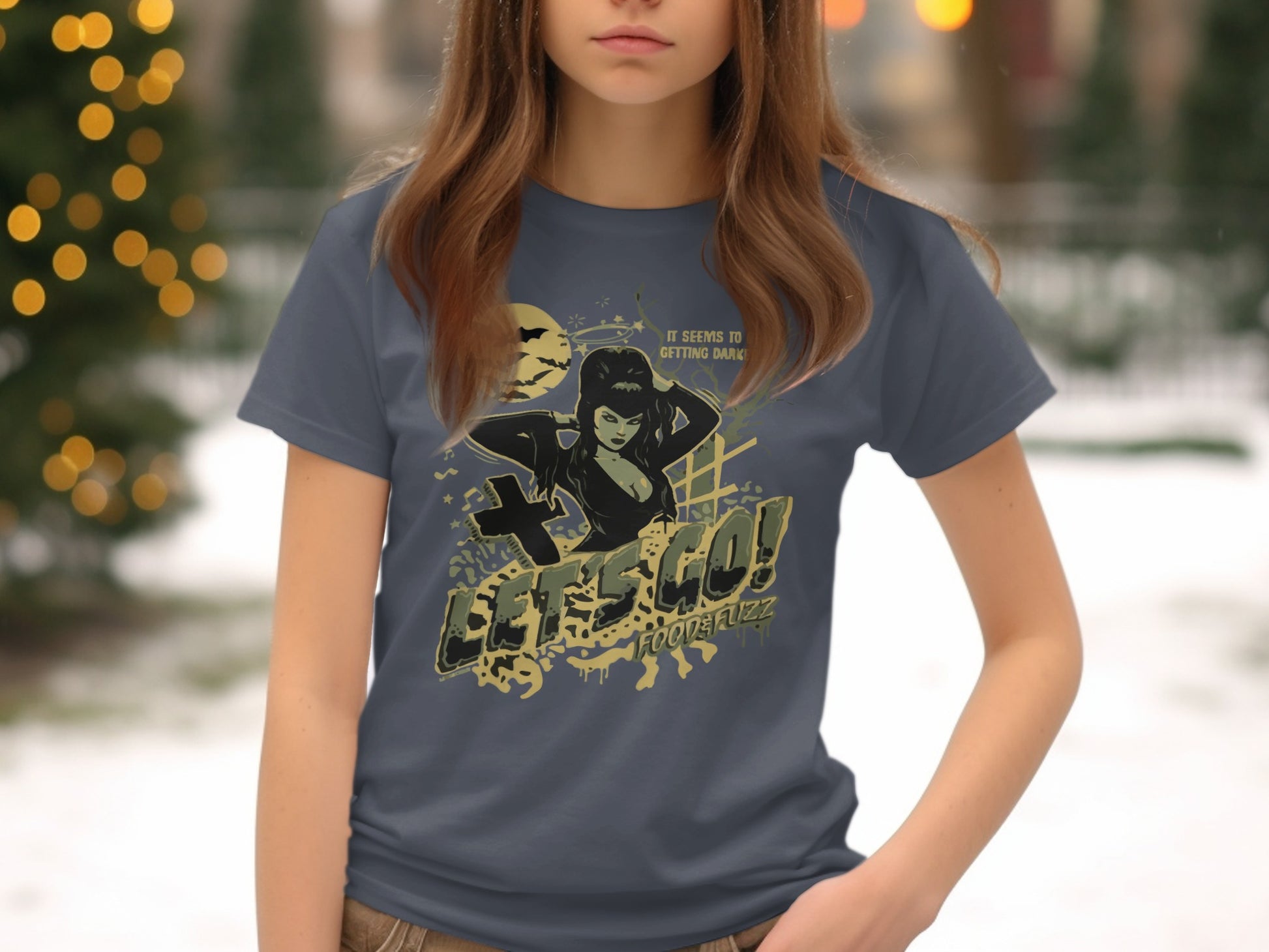 Gothic Cat Halloween Themed Graphic Tee product