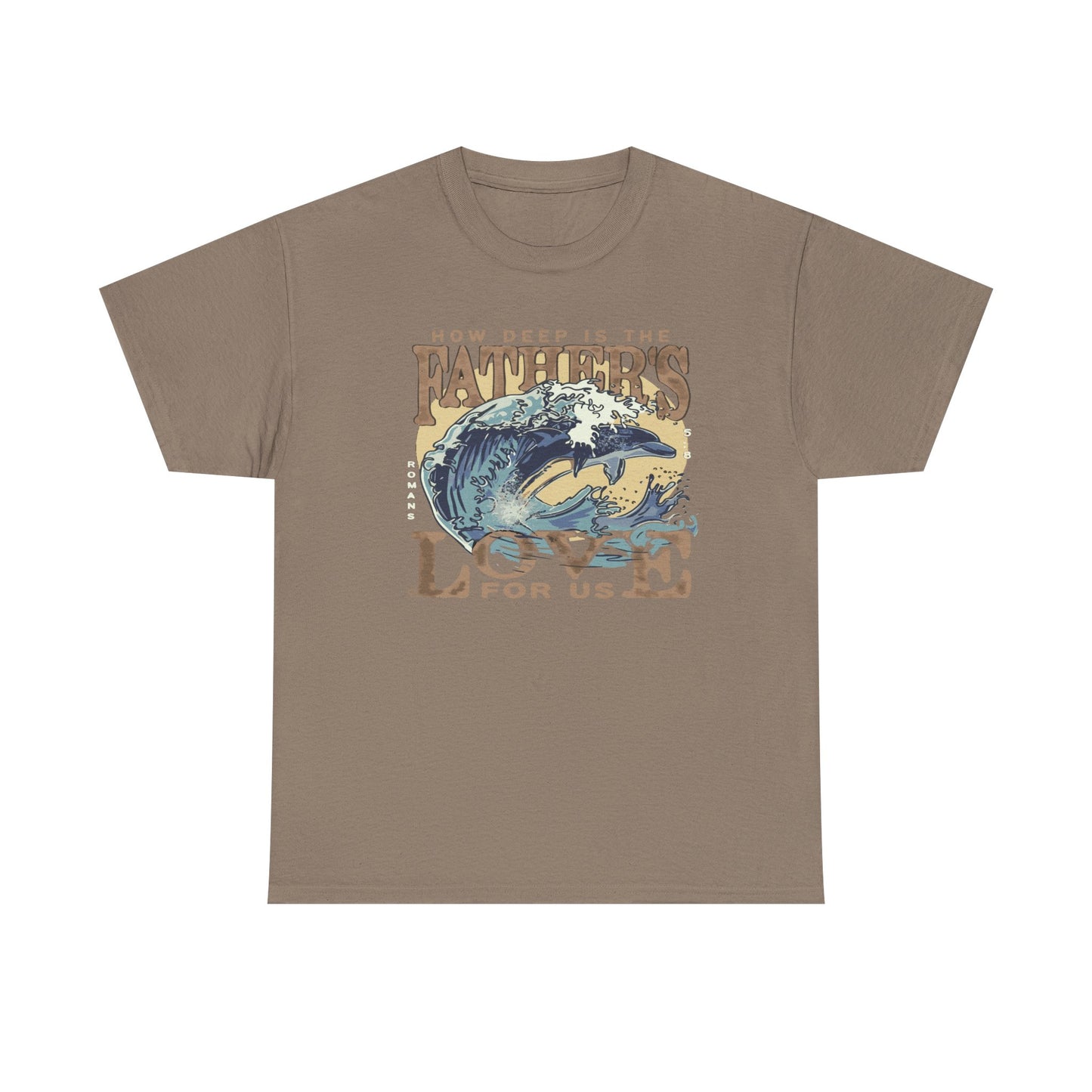 How Deep Is the Father's Love Wave Graphic Tee | Christian Faith Ocean Design