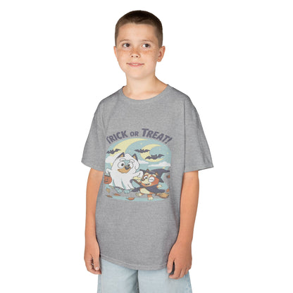 Kids Halloween T-Shirt, Trick or Treat Tee, Fun Ghost & Owl Shirt, Spooky Season Apparel, Cute Costume Top for Kids