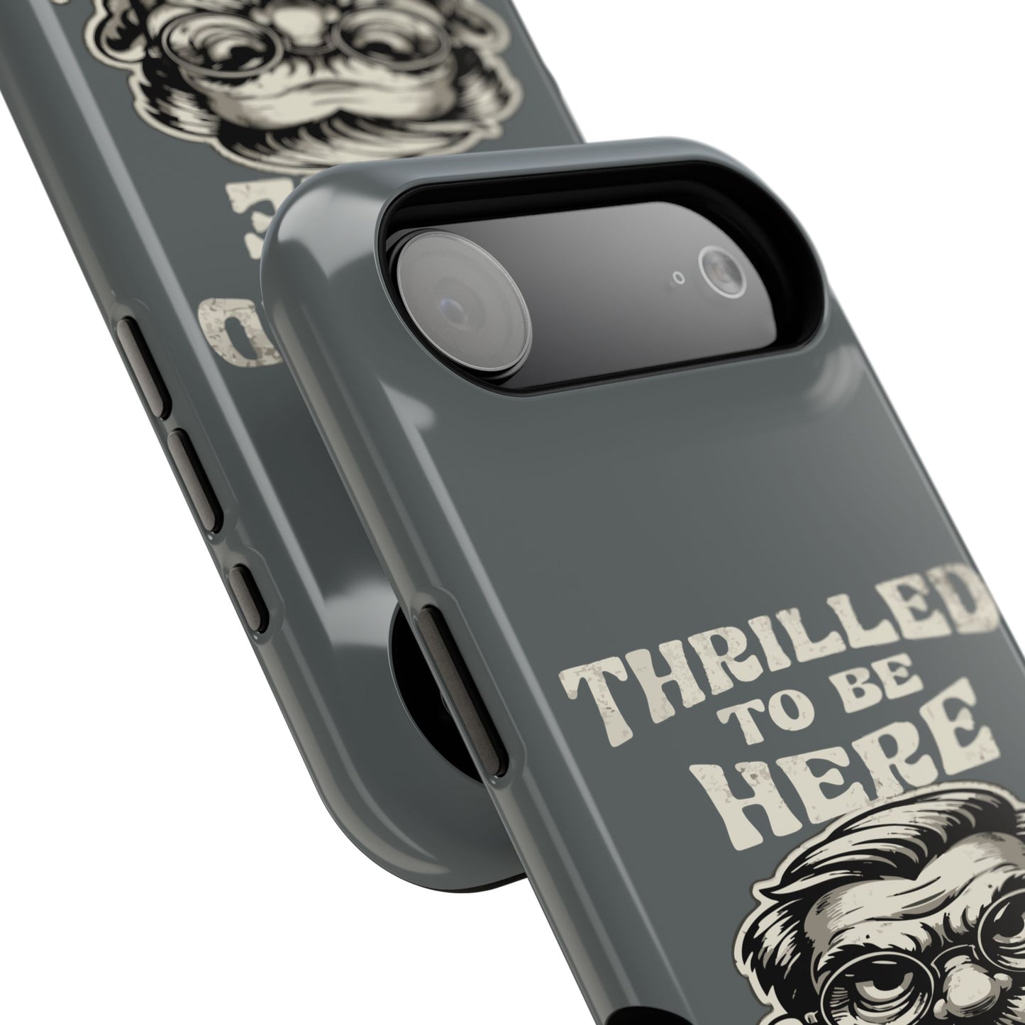 Phone Case — "Thrilled to Be Here" Vintage Mustache Man Impact Case