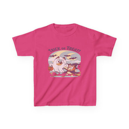 Kids Halloween T-Shirt, Trick or Treat Tee, Fun Ghost & Owl Shirt, Spooky Season Apparel, Cute Costume Top for Kids
