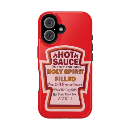 Holy Spirit Hot Sauce Phone Cases - Impact-Resistant, Christian Gift, Spiritual Reminder, Unique Design, Faith-Based Accessory