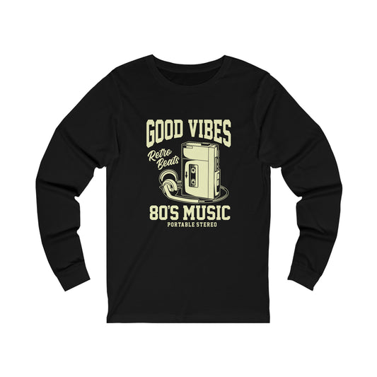 Good Vibes 80's Music Jersey Long Sleeve Tee