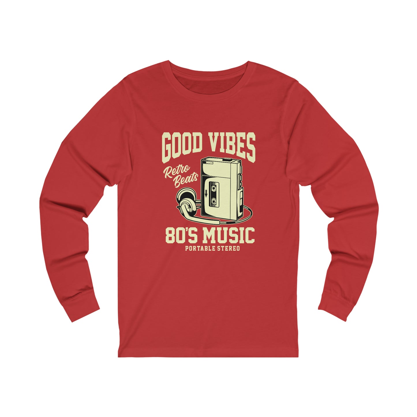 Good Vibes 80's Music Jersey Long Sleeve Tee