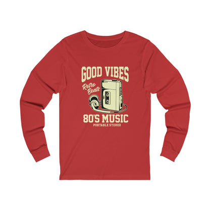 Good Vibes 80's Music Jersey Long Sleeve Tee