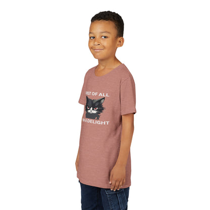 Youth Cat Humor Tee - Perfect for Cat Lovers, Birthday Gifts for Kids, Everyday Wear, Funny Quotes Shirt, Gift for Pet Lovers