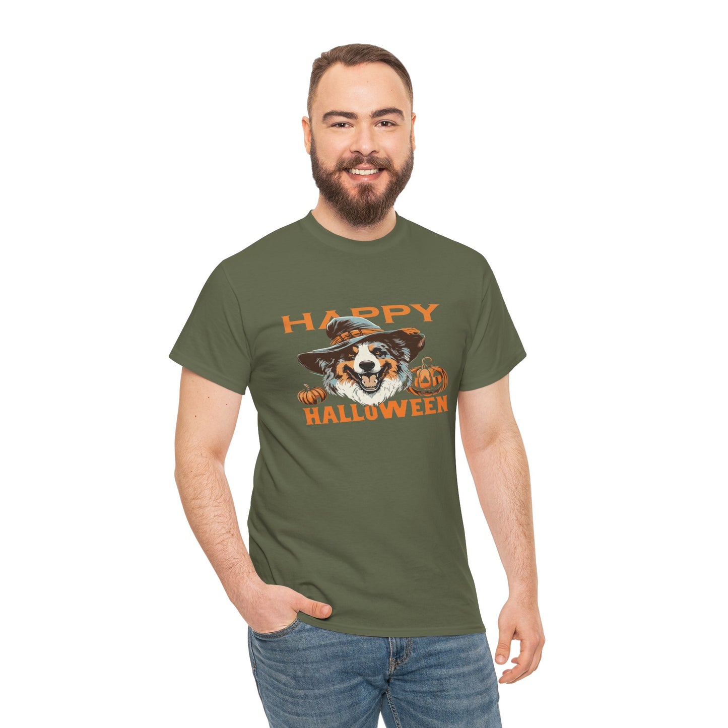 Halloween Dog Graphic Tee, Unisex T-Shirt, Spooky Pet Shirt, Fall Apparel, Trick or Treat Top