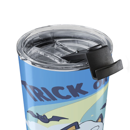 Halloween-Themed 20oz Tumbler - Trick or Treat Design, Cute Dog Characters, Perfect for Gifts, Fall Celebrations, and Party Favors