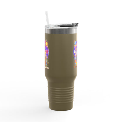 Colorful Insulated Travel Mug, 40oz - Fun for Road Trips, Tailgating, Hot Summer Days, Gift for Friends, Family, or Kids