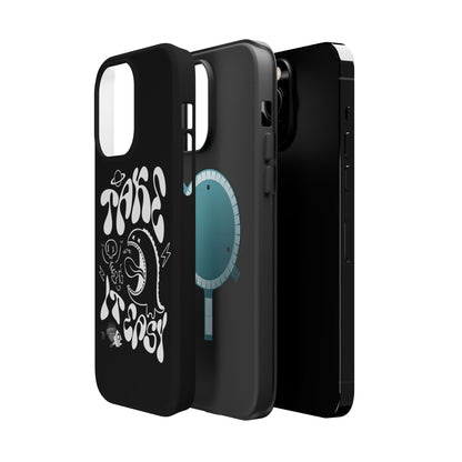 Magnetic Phone Case - Take It Easy Design, Cute Phone Cover, Gift for Him or Her, Trendy Accessories, Unique Tech Gifts