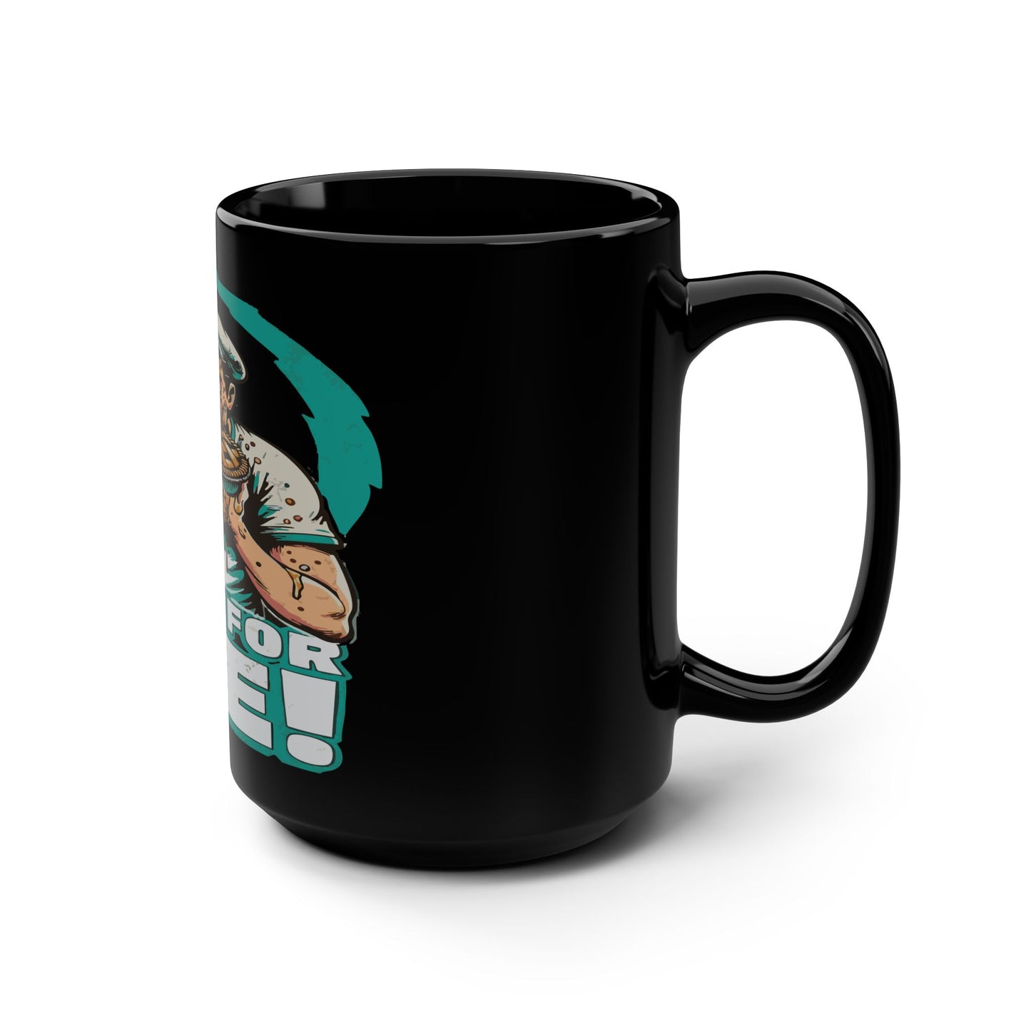 Here For Pie! 15oz Black Mug – Retro Sailor Eating Pie Coffee Cup