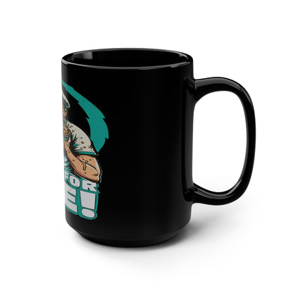 Here For Pie! 15oz Black Mug – Retro Sailor Eating Pie Coffee Cup