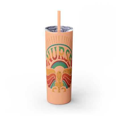 Nurse Skinny Tumbler, 20oz, Motivational Drinkware, Gift for Nurses, Summer Hydration, Nurse Appreciation Day