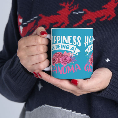 Floral Grandma Mug - Happiness is Being a Grandma - Perfect Gift for Mother's Day