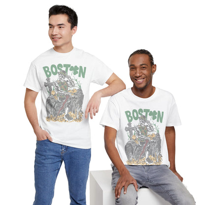 Boston Graphic Tee, Unisex Heavy Cotton T-Shirt, Vintage Boston Shirt, Irish Pride Apparel, St. Patrick's Day Gift, Casual Wear