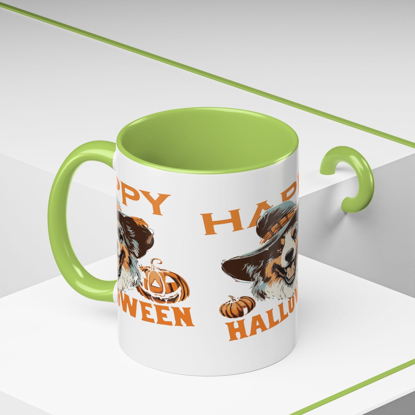 Halloween Dog Mug with Pumpkin Design, Cute Pet Lover Gift, Coffee Ceramic Cup for Fall, Spooky Season Decor, Happy Halloween