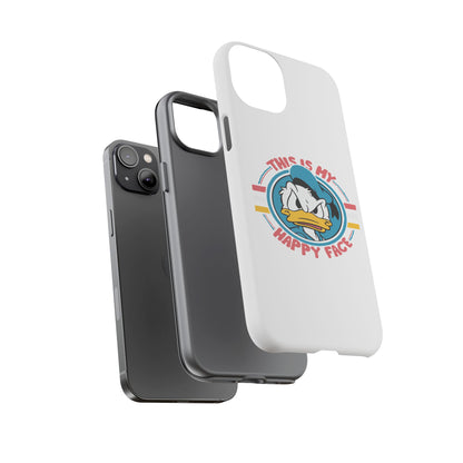 Tough Cases: This is My Happy Face Phone Case, Funny Phone Case, Donald Duck Case, Cute Phone Accessory, Gift for Disney Fans