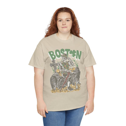 Boston Graphic Tee, Unisex Heavy Cotton T-Shirt, Vintage Boston Shirt, Irish Pride Apparel, St. Patrick's Day Gift, Casual Wear