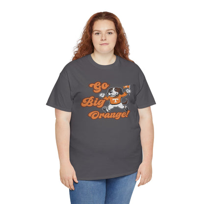 Go Big Orange Unisex Heavy Cotton Tee, Sports Fan Shirt, Casual Wear, College Game Day Top, Gift for Sports Enthusiasts