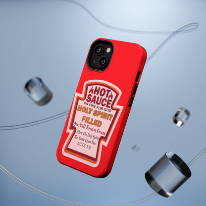 Holy Spirit Hot Sauce Phone Cases - Impact-Resistant, Christian Gift, Spiritual Reminder, Unique Design, Faith-Based Accessory