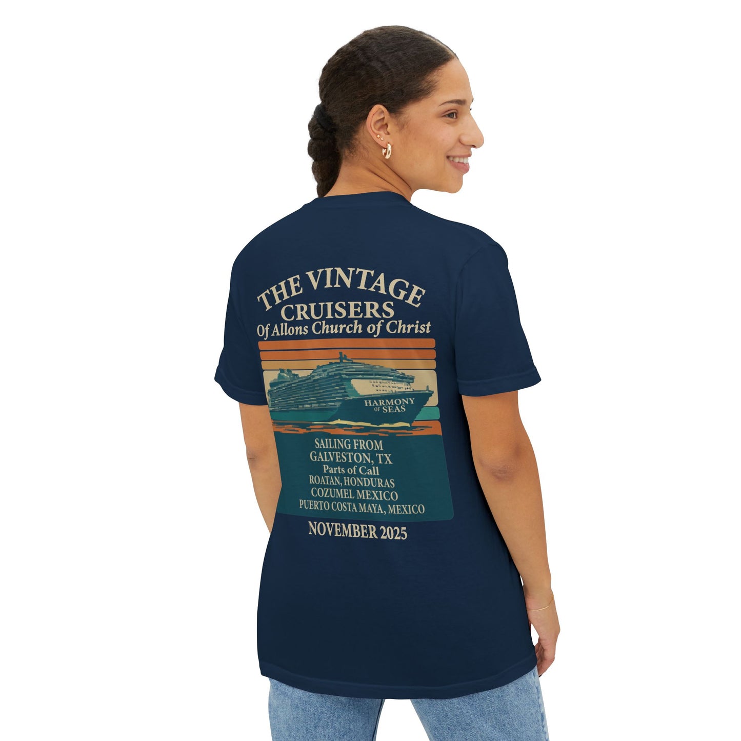 Vintage Allons church of Christ Cruise Pocket T-Shirt