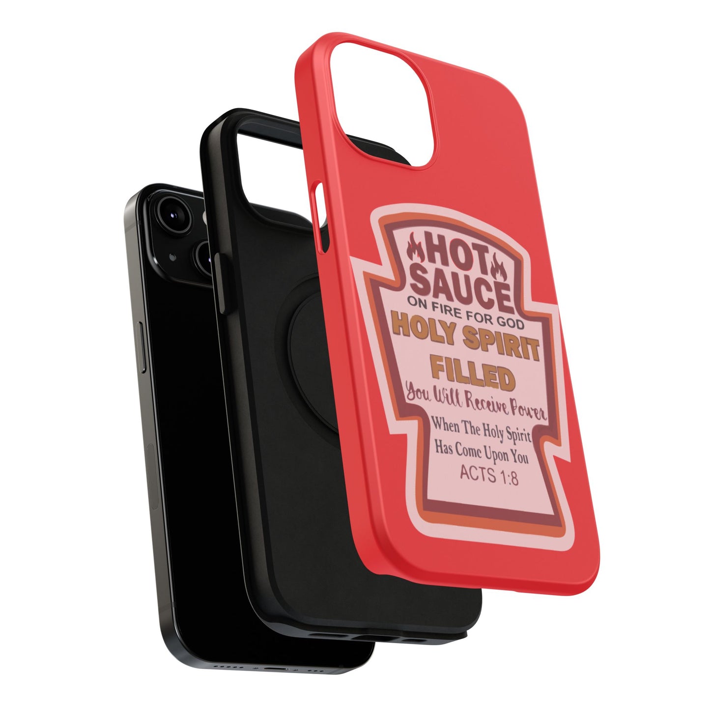Holy Spirit Hot Sauce Phone Cases - Impact-Resistant, Christian Gift, Spiritual Reminder, Unique Design, Faith-Based Accessory