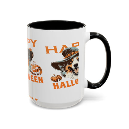 Halloween Dog Mug with Pumpkin Design, Cute Pet Lover Gift, Coffee Ceramic Cup for Fall, Spooky Season Decor, Happy Halloween