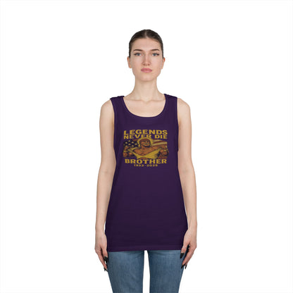 Unisex Heavy Cotton Tank Top | Legends Never Die Brother, Memorial Gift, Casual Wear, Summer Outfit, Unique Tribute