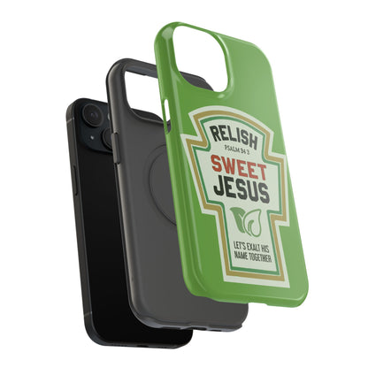 Relish Sweet Jesus Phone Case, Christian Gift, Impact-Resistant Case, Religious Phone Accessory, Faith-Based Present, Celebration Case
