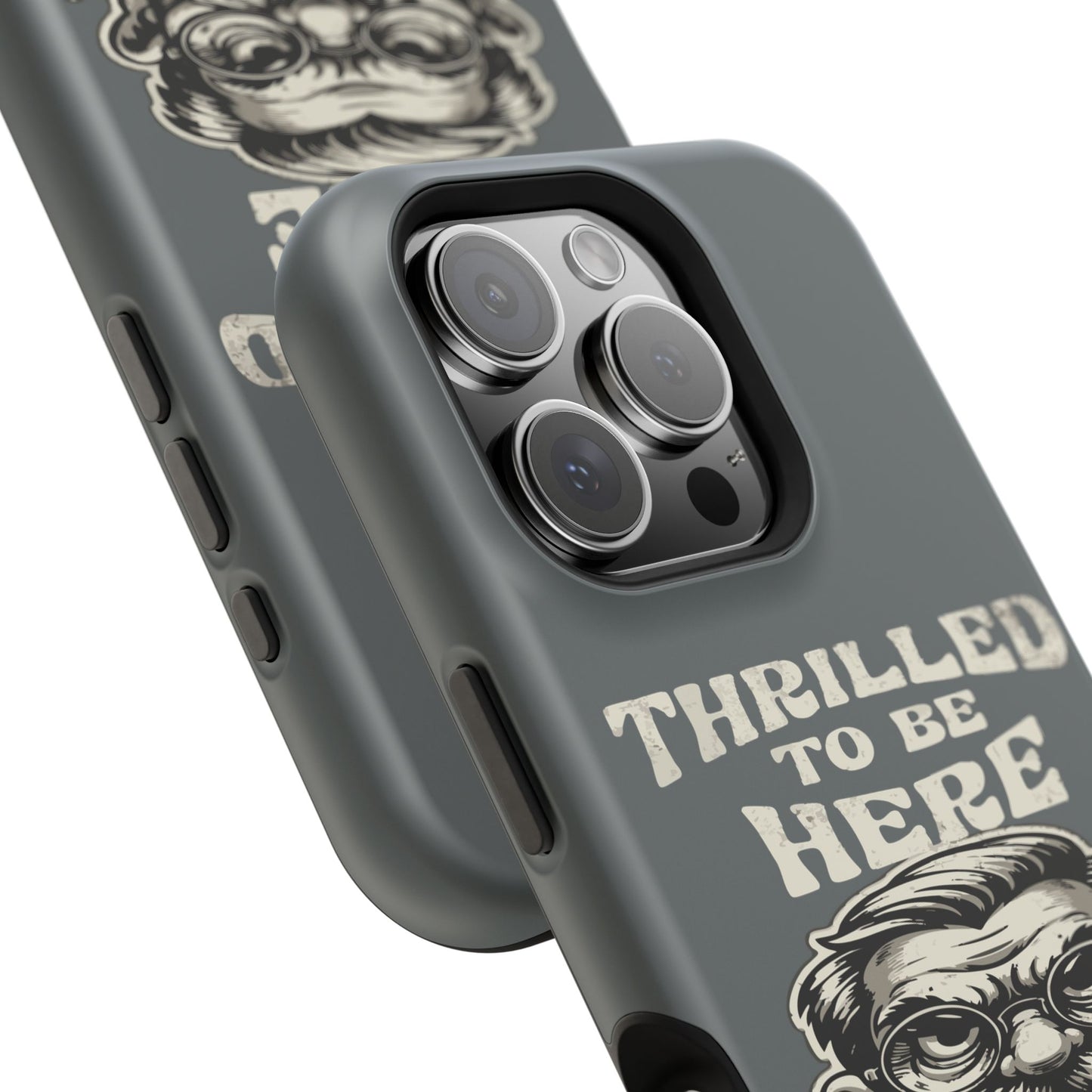Phone Case — "Thrilled to Be Here" Vintage Mustache Man Impact Case