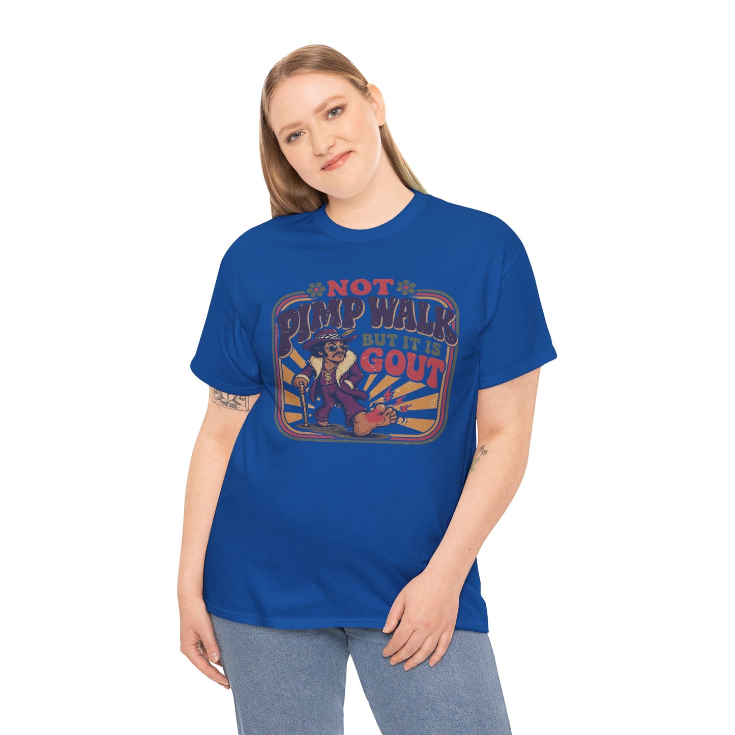 T-Shirt — Vintage 'Not Primping, It's Gout' Retro Humor Tee