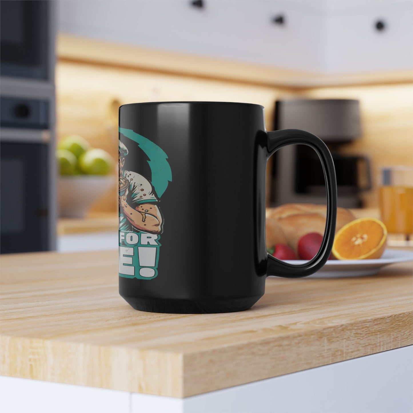 Here For Pie! 15oz Black Mug – Retro Sailor Eating Pie Coffee Cup
