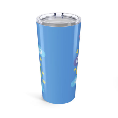 Copy of Retro Child Of God Phrase Tumbler 20oz | Pastel Groovy Text, Blue Stars