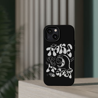 Magnetic Phone Case - Take It Easy Design, Cute Phone Cover, Gift for Him or Her, Trendy Accessories, Unique Tech Gifts