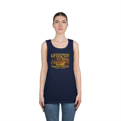 Unisex Heavy Cotton Tank Top | Legends Never Die Brother, Memorial Gift, Casual Wear, Summer Outfit, Unique Tribute