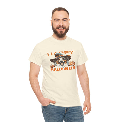 Halloween Dog Graphic Tee, Unisex T-Shirt, Spooky Pet Shirt, Fall Apparel, Trick or Treat Top